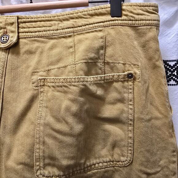 Pilcro mustard yellow wide leg high rise jeans non stretch denim size 33 - Picture 10 of 13